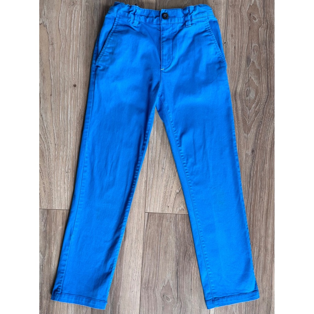 Mini Boden Boys Electric Blue Chino Pants Slim Straight Size 9Y Artsy Preppy